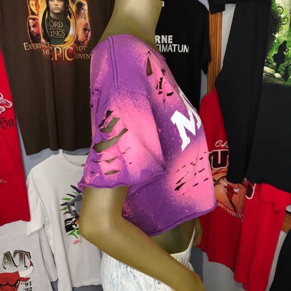 Missouri Tigers Distressed Bleached Crop Top Large - Picture 5 of 6